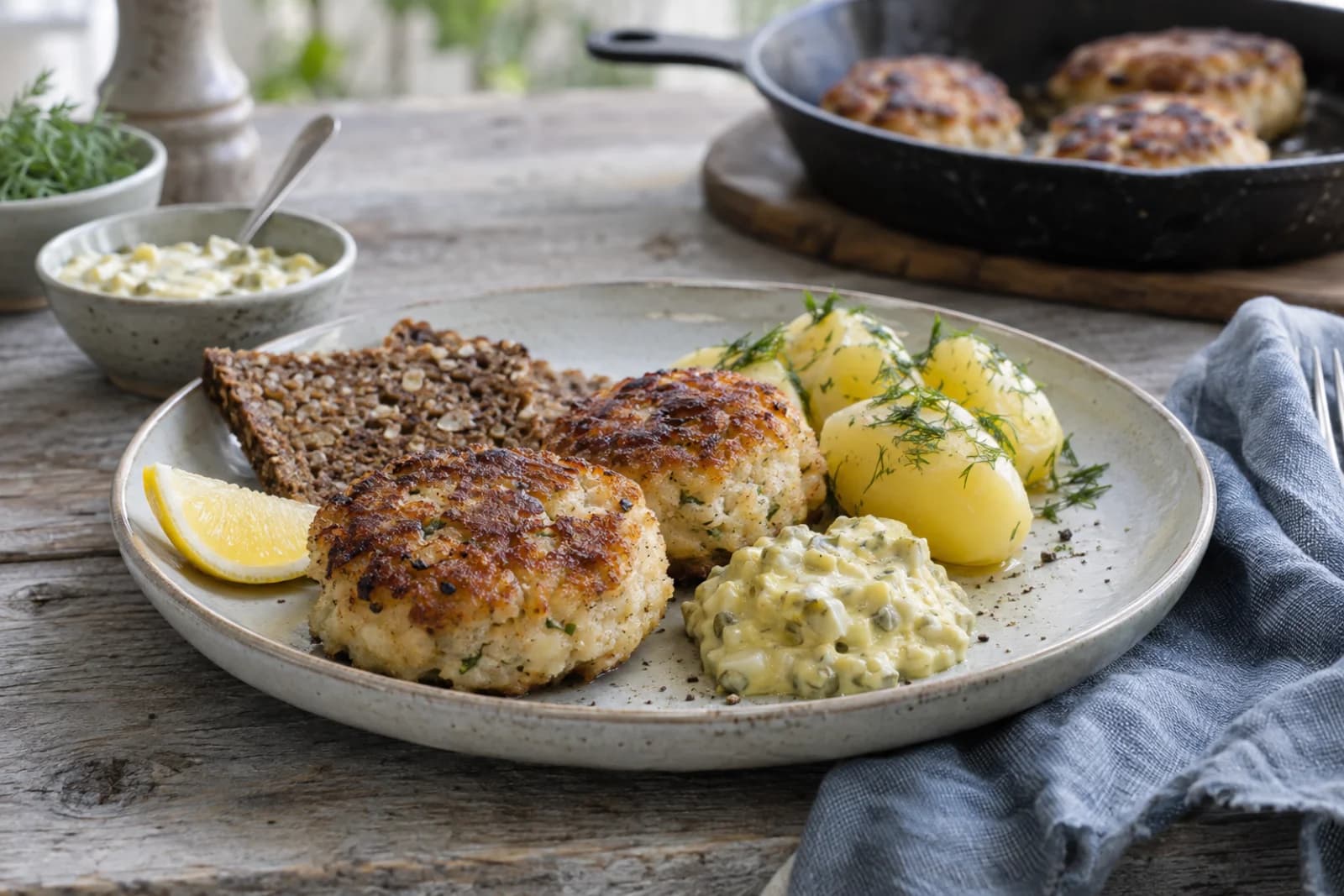 Fiskefrikadeller af torsk med dild