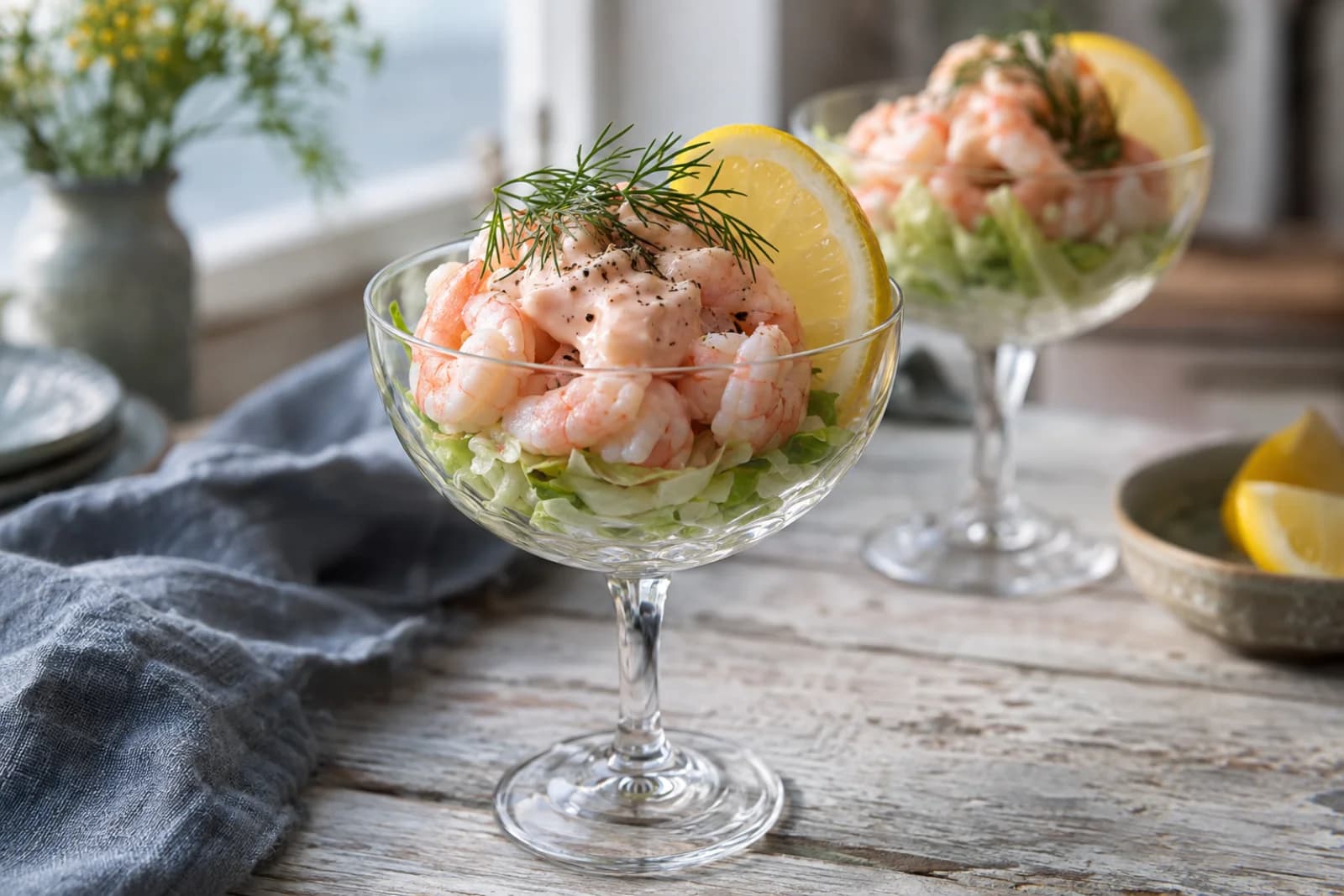 Rejecocktail med klassisk dressing
