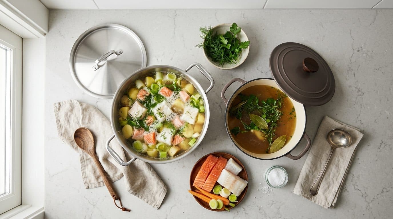 Sådan vælger du den rette gryde til fiskesuppe